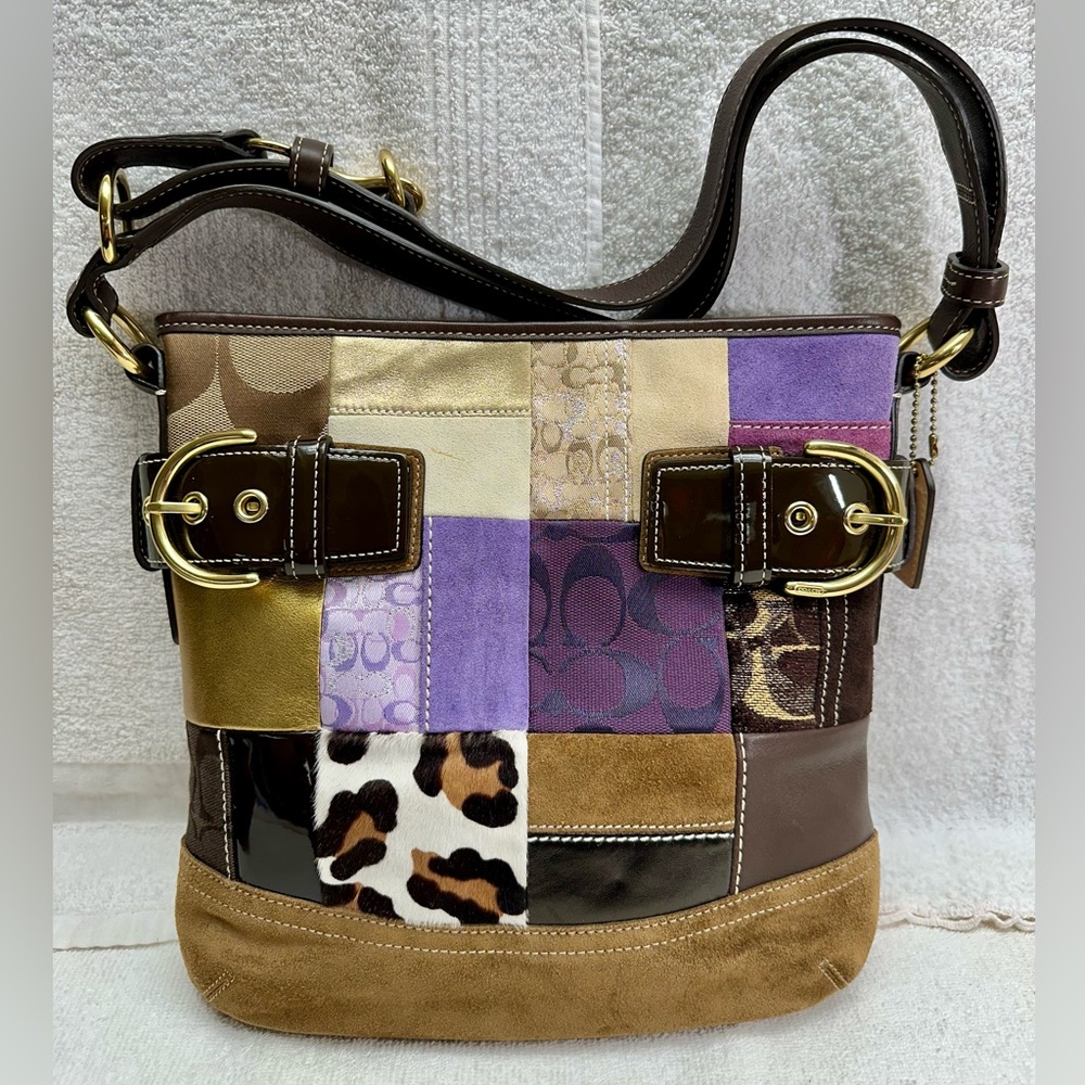 Coach vintage Holiday Patchwork Slim Duffel